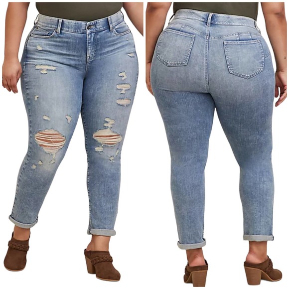 torrid Denim - Torrid NWT Bombshell Straight Premium Stretch High-Rise Soho Jean 20S Distressed